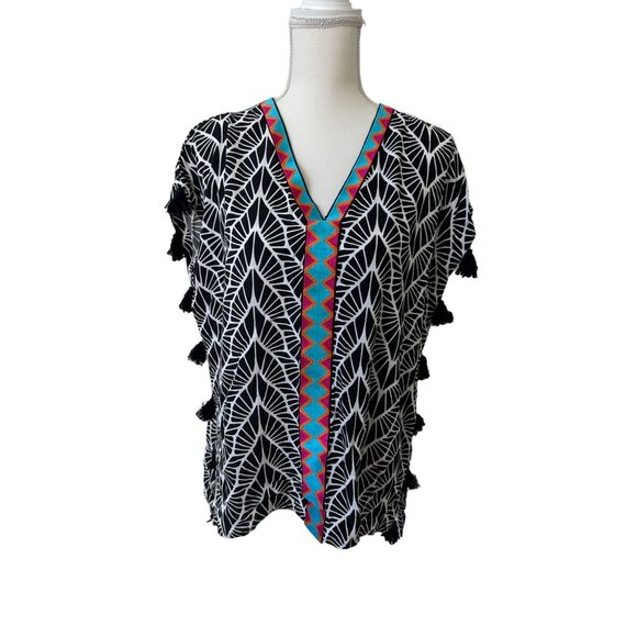 ESCAPADA Tropical Fringe Womens Swim Coverup Size Medium - Picture 2 of 7